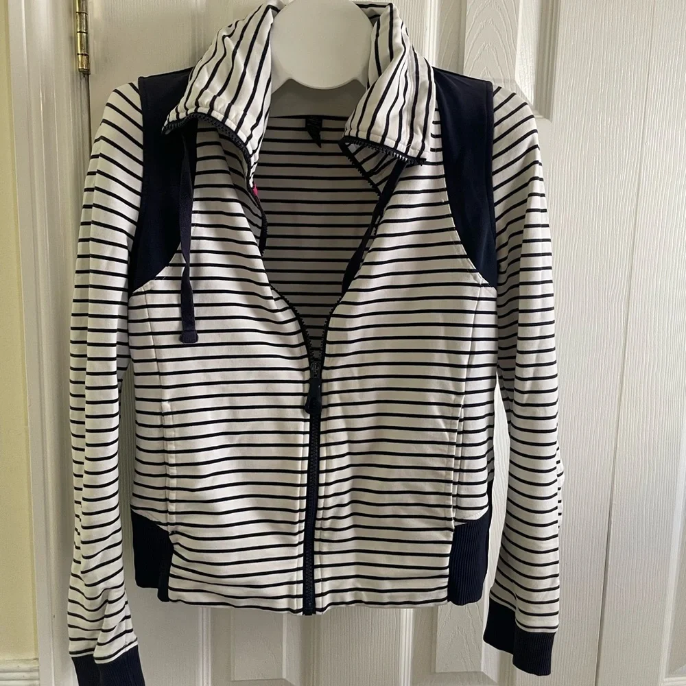 Lauren Ralph Lauren Navy and White Striped Jacket - Picture 11 of 11